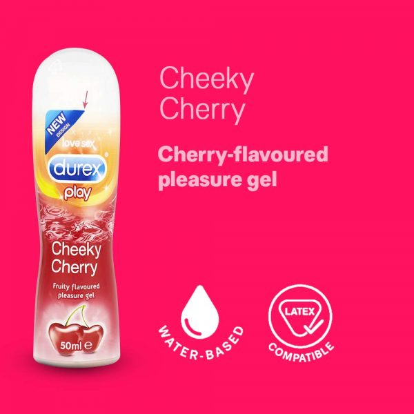 Durex Mutual Climax Condoms - 10 Count with Cherry Lubricant Gel - 50ml