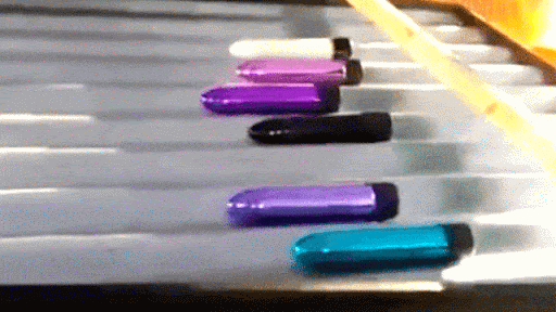 Bullet vibrators vibrating in a race