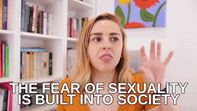Woman saying, ‘The fear of sexuality is built into society’