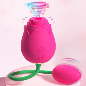 A rose-shaped clitoral suction vibrator 